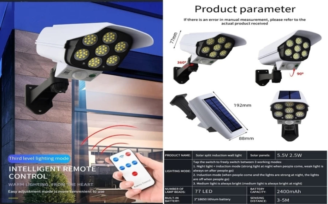 Remote Control Human Sensor Spotlight Garden lamp Solar Light Set